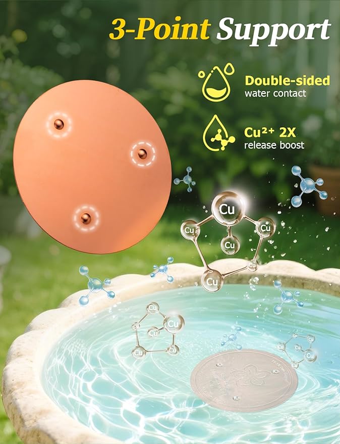 Mellbree Bird Bath Copper Disk, 0.6mm Reinforced 99.99% Pure Copper Cleaning - Image 5