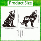Wolf Metal Garden Stakes Yard Decor, Lawn Ornaments, Yard Art - Image 2