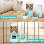 Yummy Sam Hanging Cage Automatic Small Pet Food Bowl Water Bottle Dispenser - Image 7