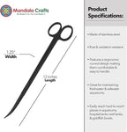 Mandala Crafts 12 Inches Black Stainless Steel Curved Aquarium Scissors - Image 3