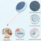 GJEASE Cat Grooming Glove Brush, Self-Cleaning Slicker Pet Brush - Image 3