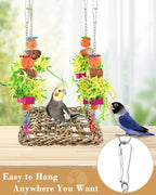 ERKOON Conure Toys, Bird Cockatiel Toys Foraging Swing Mat Parrot Climbing - Image 6