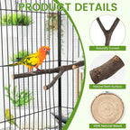 8PCS Natural Wood Bird Perches, Parrot Perch Stand & Chewing Toy - Image 3