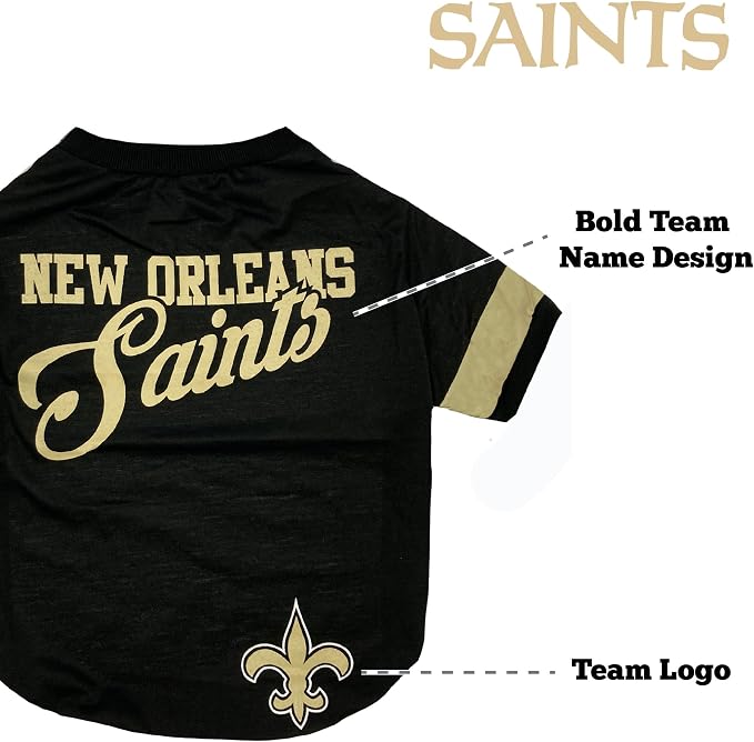 NFL New Orleans Saints T-Shirt for Dogs & Cats, Large. Football Dog Shirt for - Image 5