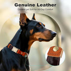 Plutus Pet Genuine Leather & Hemp Dog Collar – Adjustable Heavy Duty Pet Collar - Image 3