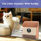 Cat Litter Scooper with Holder, Metal Litter Scoop Includes Portable Small - Image 2