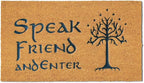 Coir Door Mat Outside Entrance, Speak Friend and Enter Funny Doormat, by Assaoy