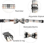 Dog Collar- Plaid Pet Collar Cute Pet Bow Soft Girl or Boy Dog Collars - Image 2