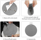 Ptlom Pet Food Mat for Dog and Cat Placemat 2 Pcs, Mat for Prevent Food and - Image 7