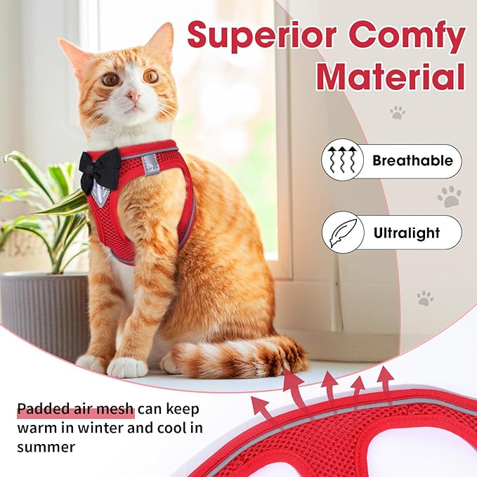Cat Vest Harness and Leash Set for Walking, Escape Proof, Adjustable Kitten - Image 5
