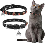 EXPAWLORER Cat Collar for Girl Boy- Adjustable Leather Pet Collar by EXPAWLORER