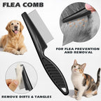 3PCS Pet Grooming Rake & Metal Comb & Flea Comb - Image 5