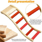 Hamiledyi Nature Wooden Bird Ladder Pet Parrots Climb Bridge Exercise Stands - Image 6