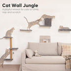 FUKUMARU Cat Wall Shelves, Stable & Safe 4 in 1 Cat Wall Mounted Furniture Set - Image 2
