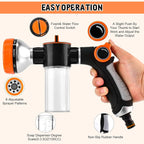 Dog Wash Hose Attachment, High Pressure Garden Water Hose Nozzle 8 Way Foam - Image 6