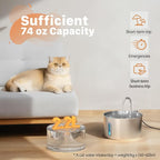 Cat Water Fountain Stainless Steel: 2.2 L Cat Fountain - Image 2