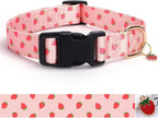 Pink Strawberry Pattern Dog Collar by BOOMIBOO