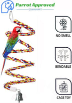 2Pcs 63'' Bird Rope Perches Birdcage Swing Toys 100% Cotton Natural Bird Perch - Image 2