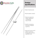 Mandala Crafts 15 Inches Silver Stainless Steel Straight Aquarium Tweezers - Image 3