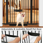 37 Inch Tall Baby Gate with Small Cat Door, Adjustable 29.5" and -40.55" - Image 4
