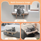 PETSFIT Cat Window Perch, Natural Solid Wood Cat Hammock - Image 2
