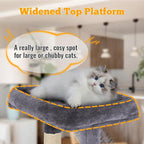 FDW | 37.8" Cat Tree Tower | Light Gray | Multi-Level Indoor Activity Center - Image 2