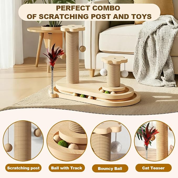 Cat Scratching Post, Sisal Cat Scratcher Post - Image 2