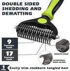 3PCS Self Cleaning Slicker Brush & Pet Grooming Rake & Bath Brush - Image 2