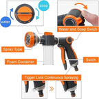 Dog Wash Hose, 8 Way Spray Pattern Garden Hose Nozzle - Image 5