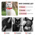 Airtag Cat Collar with Bells and Bowtie -Safety Elastic Band Kitten Collar - Image 6