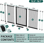 Fairy Baby 40.5" Extra Tall Baby Gate, 72.3"-76.7" Extra Wide Large Dog Pet - Image 2