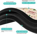 Christmas Dog Food & Water Mat, Paw Prints Santa Claus Snowman Xmas Pet Feeding - Image 6