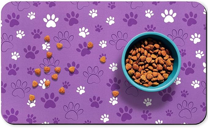 Dog Food Mat, Absorbent Water Bowl Mats Cat Pet Feeding Placemats 17 * 30 inch by Zoeeya
