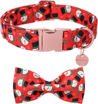 Christmas Dog Collar with Bow Tie, Christmas Collar by UPURARAPUP