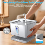 Stainless Steel Cat Water Fountain 135oz/4L:Battery Operated Wireless Cat - Image 7