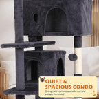 70 Inch Light Gray Cat Tree, Tall Cat Tower - Image 3