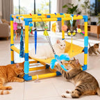 Cat Jungle Gym With Hanging Interactive Toys, Hammock Cat Activity Center by WLLEYAY