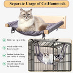JSPYFITS Wooden Cat Wall Hammock, 18.9 x 12.6 Inch Double Layer Cat Furniture - Image 6