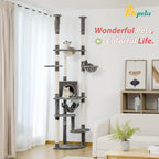 PETEPELA Floor to Ceiling Cat Tree, 92.9''-101.6''Height Adjustable Cat Tower - Image 8