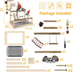 Bird Playground Natural Parrot Toys Perch Stand Cockatiel Swing - Image 5