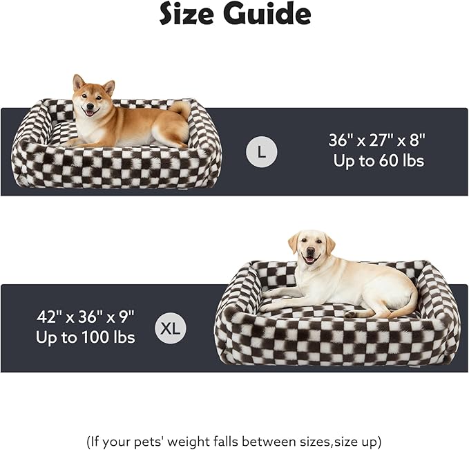 JOEJOY Dog Bed Medium Size Dog, Rectangle Washable Orthopedic Corduroy Fleece - Image 6