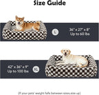 JOEJOY Dog Bed Medium Size Dog, Rectangle Washable Orthopedic Corduroy Fleece - Image 6