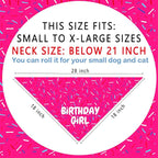 Birthday Girl Dog Bandanas 1 Pack, Pet Scarves HBD Bandanas - Image 3