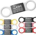 Anavia Slide On Silent Pet ID Tags, S/M/L/XL Personalized Black Stainless Steel by Anavia