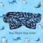 Elegant Little Tail Shark Print Adjustable Bowtie Collar - Image 3
