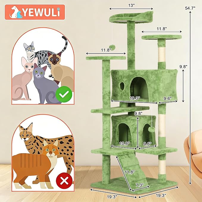54in Cat Tree Cat Climbing Tower - Image 7