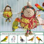 Parakeet Toys, Natural Sola Balls and Shredding Hanging Chewing Toy, Bird Toys - Image 5