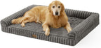 Cute Dog Bed for Extra Large Dogs, Faux Rabbit Fur Orthopedic Foam Dog Bed by COZYKISS