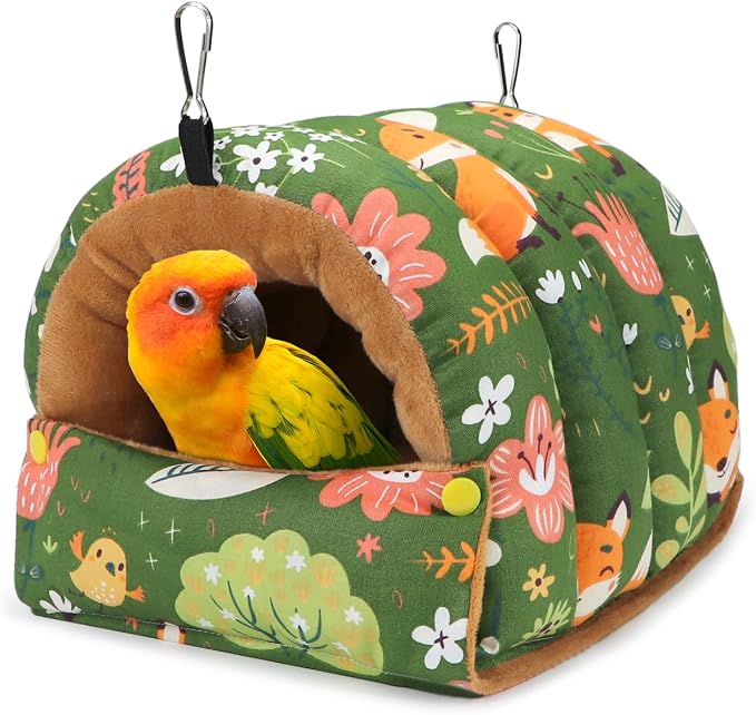 Wontee Bird Nest House Winter Warm Snuggle Hut Bird Bed Hanging Hammock by Wontee