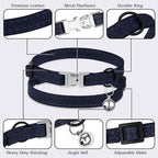 Leather Cat Collar with Buckle and Removable Bell - Image 5